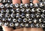 CAA6222 15 inches 10mm faceted round electroplated Tibetan Agate beads