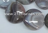 CAA106 15.5 inches 25mm coin botswana agate gemstone beads