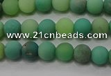 CAA1150 15.5 inches 4mm round matte grass agate beads wholesale