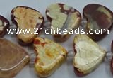 CAA1186 15.5 inches 16mm - 18mm heart dragon veins agate beads