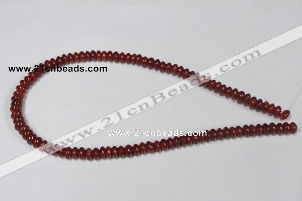 CAA122 15.5 inches 5*8mm rondelle red agate gemstone beads