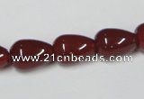 CAA132 15.5 inches 10*14mm teardrop red agate gemstone beads