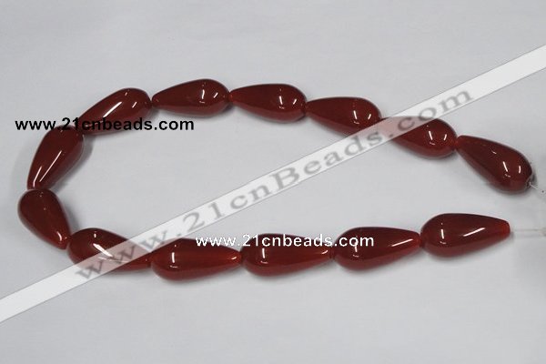CAA134 15.5 inches 15*30mm teardrop red agate gemstone beads
