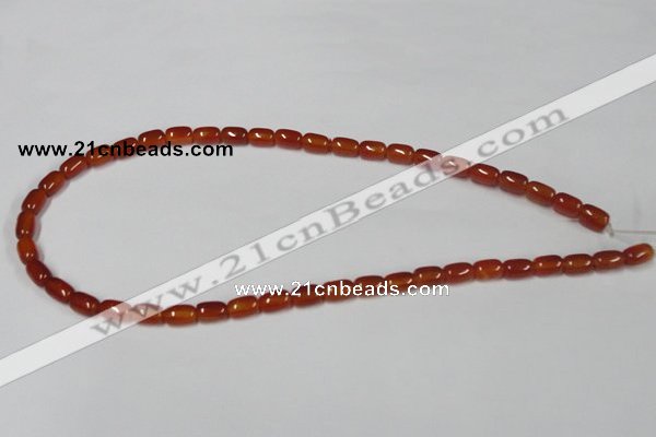 CAA144 15.5 inches 6*9mm drum red agate gemstone beads
