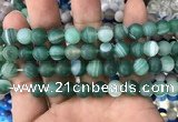 CAA1518 15.5 inches 12mm round matte banded agate beads wholesale