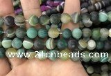 CAA1523 15.5 inches 12mm round matte banded agate beads wholesale