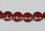 CAA156 15.5 inches 10mm flat round red agate gemstone beads