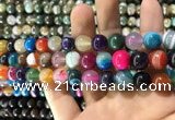 CAA1605 15.5 inches 10mm round banded agate beads wholesale