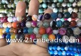 CAA1681 15.5 inches 8mm faceted round banded agate beads