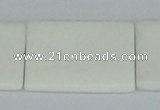 CAA17 15.5 inches 25*35mm rectangle white agate gemstone beads