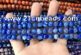 CAA1718 15 inches 8mm faceted round fire crackle agate beads