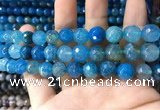 CAA1735 15 inches 10mm faceted round fire crackle agate beads