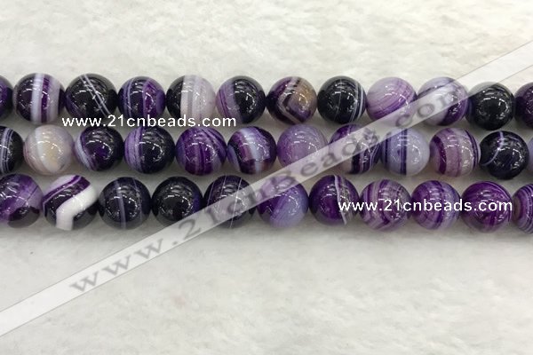 CAA1875 15.5 inches 14mm round banded agate gemstone beads