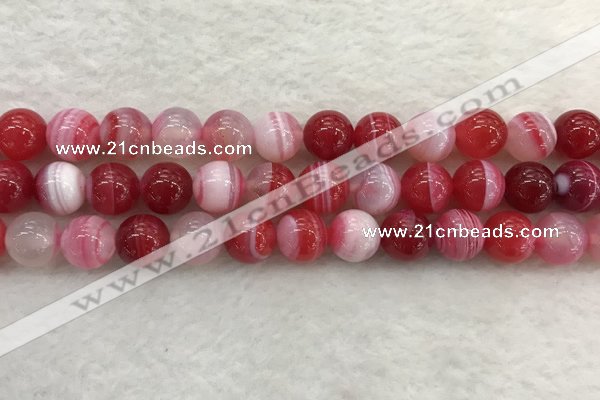 CAA1894 15.5 inches 12mm round banded agate gemstone beads