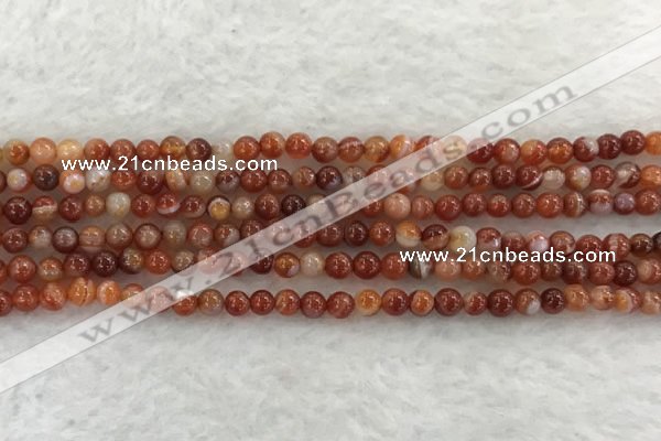 CAA1900 15.5 inches 4mm round banded agate gemstone beads