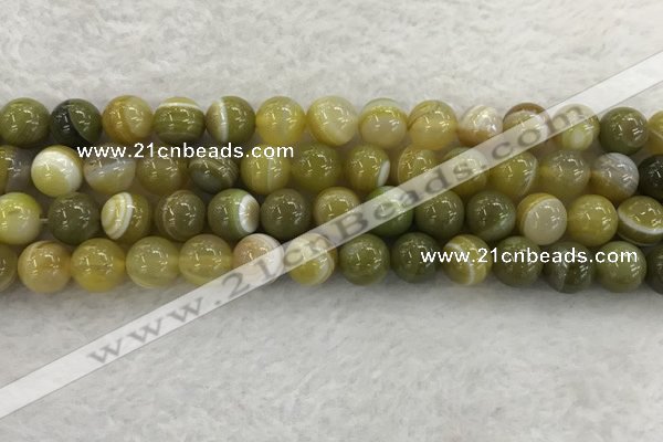 CAA1953 15.5 inches 10mm round banded agate gemstone beads