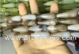 CAA2092 15.5 inches 10*30mm faceted teardrop agate beads