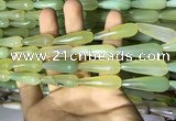 CAA2103 15.5 inches 10*30mm faceted teardrop agate beads