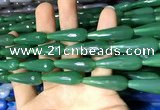 CAA2105 15.5 inches 10*30mm faceted teardrop agate beads