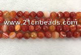 CAA2229 15.5 inches 12mm faceted round banded agate beads