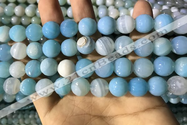 CAA2246 15.5 inches 12mm faceted round banded agate beads