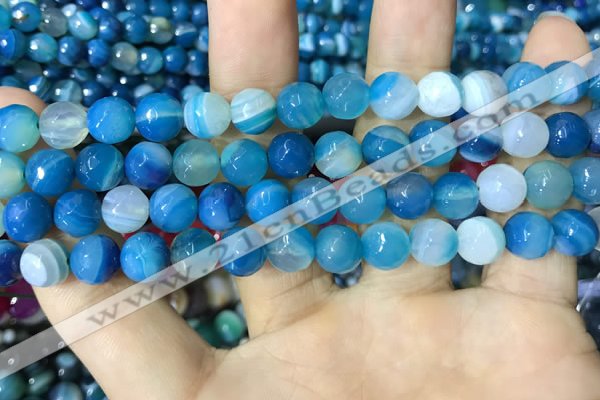 CAA2252 15.5 inches 10mm faceted round banded agate beads