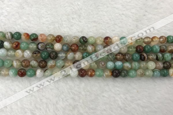 CAA2300 15.5 inches 4mm round banded agate gemstone beads