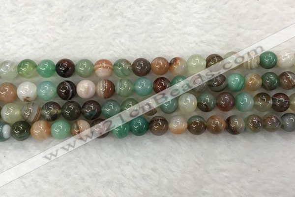 CAA2302 15.5 inches 8mm round banded agate gemstone beads