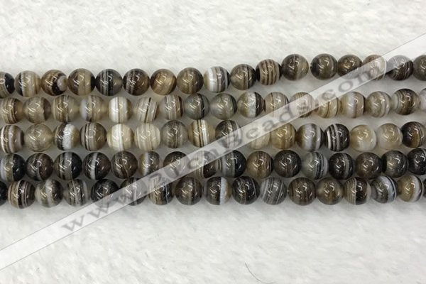 CAA2317 15.5 inches 8mm round banded agate gemstone beads