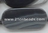 CAA240 15.5 inches 25*55mm rectangle grey line agate beads