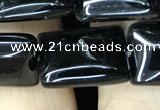 CAA2567 15.5 inches 12*16mm rectangle black agate beads wholesale