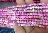 CAA2833 15 inches 4mm faceted round fire crackle agate beads wholesale