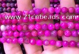 CAA2894 15 inches 6mm faceted round fire crackle agate beads wholesale