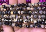 CAA2898 15 inches 6mm faceted round fire crackle agate beads wholesale