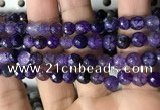 CAA2929 15 inches 6mm faceted round fire crackle agate beads wholesale