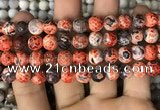 CAA2992 15 inches 8mm faceted round fire crackle agate beads wholesale