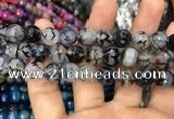 CAA3049 15 inches 10mm faceted round fire crackle agate beads wholesale