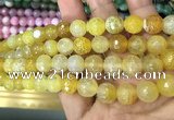 CAA3067 15 inches 10mm faceted round fire crackle agate beads wholesale