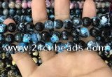 CAA3088 15 inches 10mm faceted round fire crackle agate beads wholesale