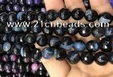 CAA3097 15 inches 10mm faceted round fire crackle agate beads wholesale