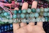 CAA3132 15 inches 12mm faceted round fire crackle agate beads wholesale