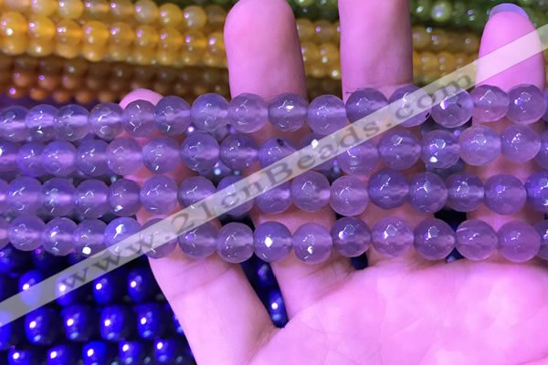 CAA3330 15 inches 8mm faceted round agate beads wholesale