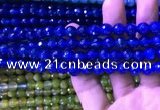 CAA3336 15 inches 8mm faceted round agate beads wholesale