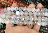 CAA3362 15 inches 10mm faceted round agate beads wholesale