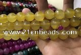 CAA3429 15 inches 14mm faceted round agate beads wholesale