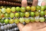 CAA3430 15 inches 14mm faceted round agate beads wholesale