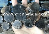 CAA3729 25*28mm - 35*45mm freeform chrysanthemum agate slab beads