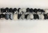 CAA3782 15.5 inches 10*14mm faceted rondelle agate druzy geode beads