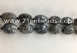 CAA3799 15*25mm - 18*28mm faceted rice dragon veins agate beads