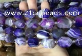 CAA3825 13*17mm - 18*22mm faceted nuggets line agate beads